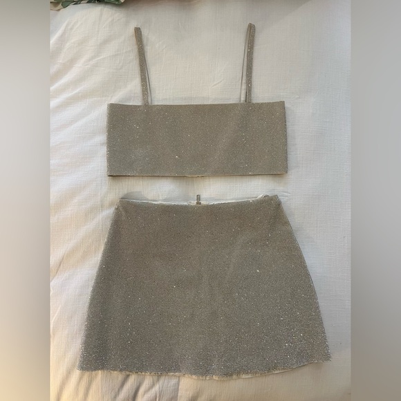 12th Tribe Other - Shira rhinestone crop top + mini skirt 12th tribe